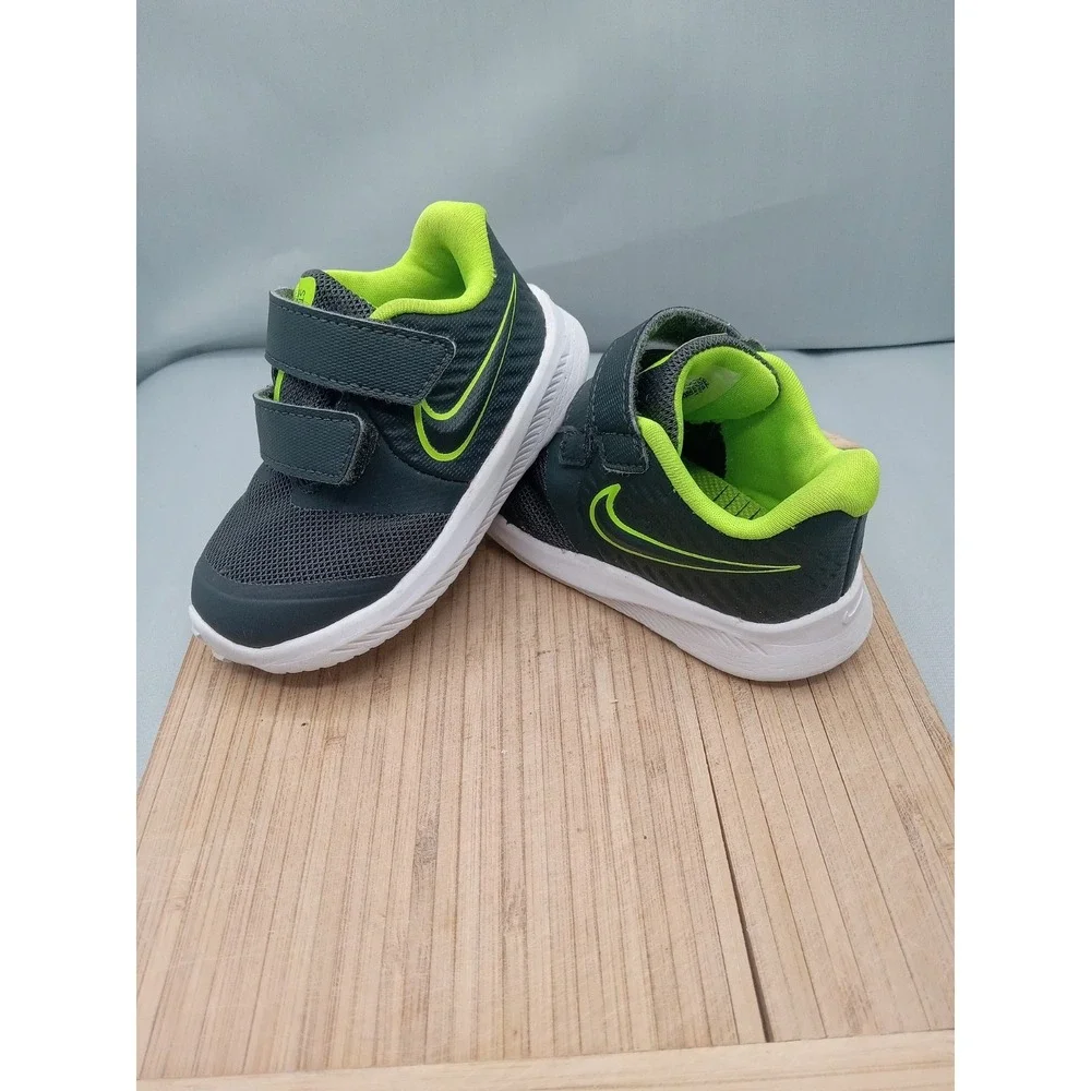 Nike AT1803-004 Star Runner 2 TDV Sneakers Toddler Shoes Grey Green Size 4C‎